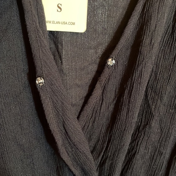 NWT Elan Solid Black Cover-Up One Piece Romper - Picture 6 of 10